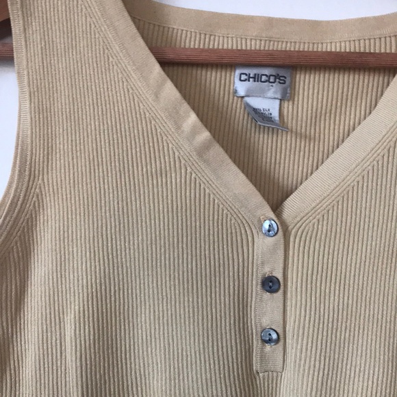 Silk blend henley sweater tank - Picture 2 of 4